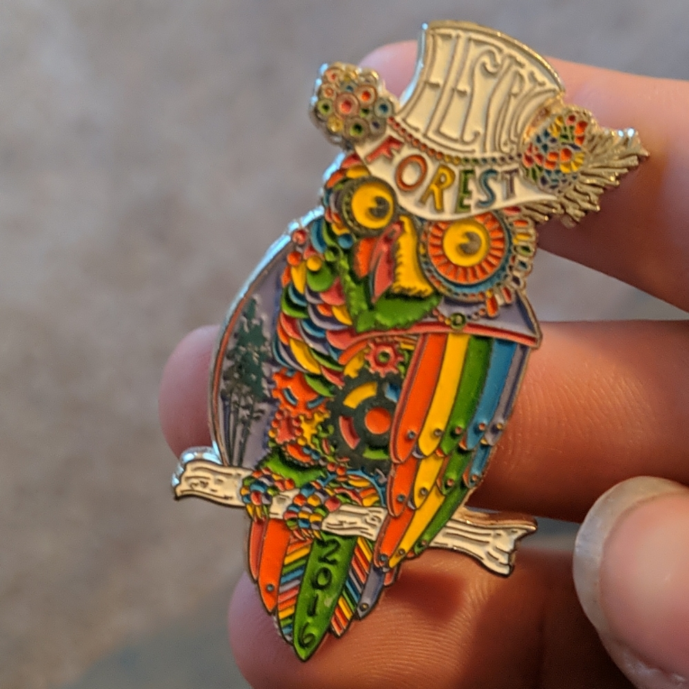 Grinz 2016 Electric Forest Glow In the Dark Pin